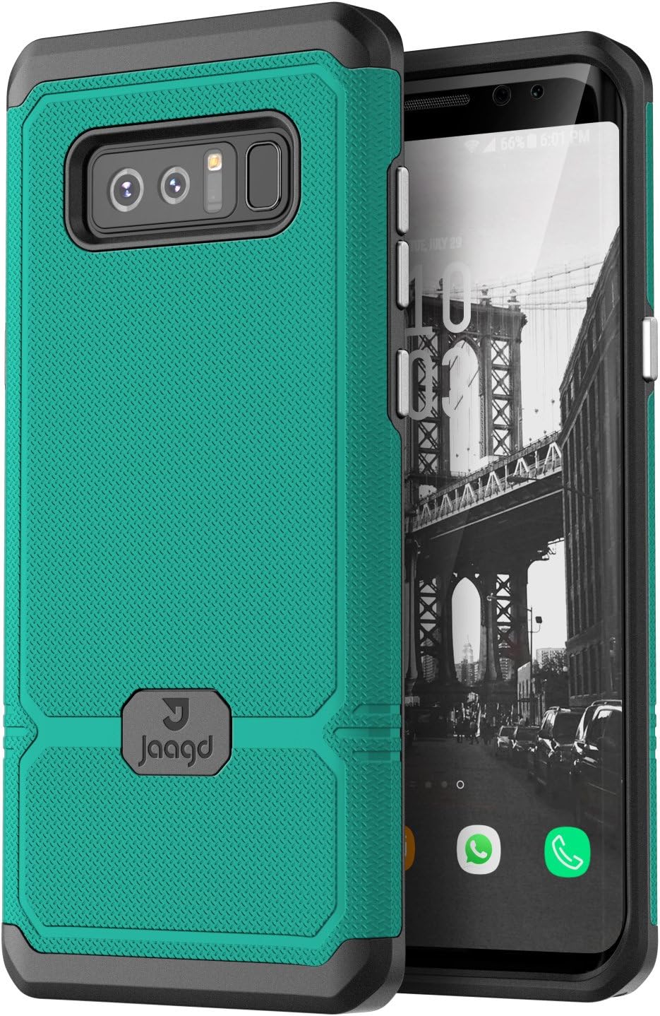 Jaagd Galaxy Note 8 Case, Slim Shock-Absorbing Modern Slim Non-Slip Grip Cell Phone Cases for Samsung Galaxy Note 8 (Green)
