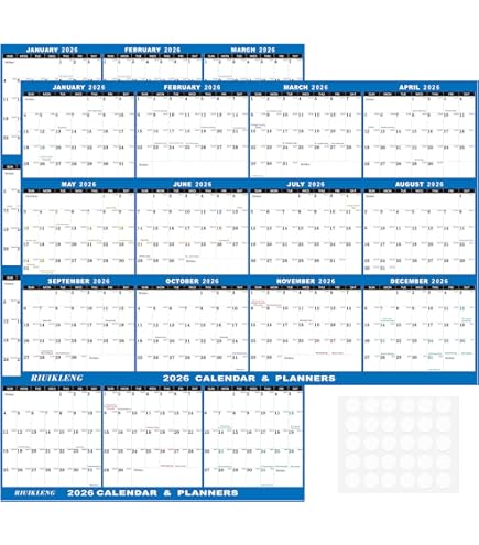 House Of Doolittle Recycled Poster Style Reversible/Erasable Yearly Wall Calendar, 32 X 48, White/Blue/Gray Sheets, 12-Month (Jan To Dec): 2026 (3961