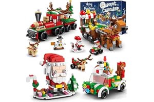 KOLBRIGHT Advent Calendar 2024 Kids, 24 Days Building Blocks Playset Countdown Calendars, Christmas Stocking Stuffers for 6 7 8 9 10 11 12 Year Old Boys Girls Teen, Xmas Gifts STEM Toy Building Set Party Favors