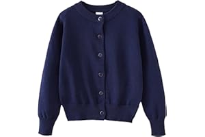 NewL Cardigans Sweater Cotton Button Solid Long Sleeve Knit Sweaters School Uniforms for Grils and Boys