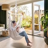 Ohuhu XL Swing Chair with Hardware Kit Beige 150kg Capacity view 2
