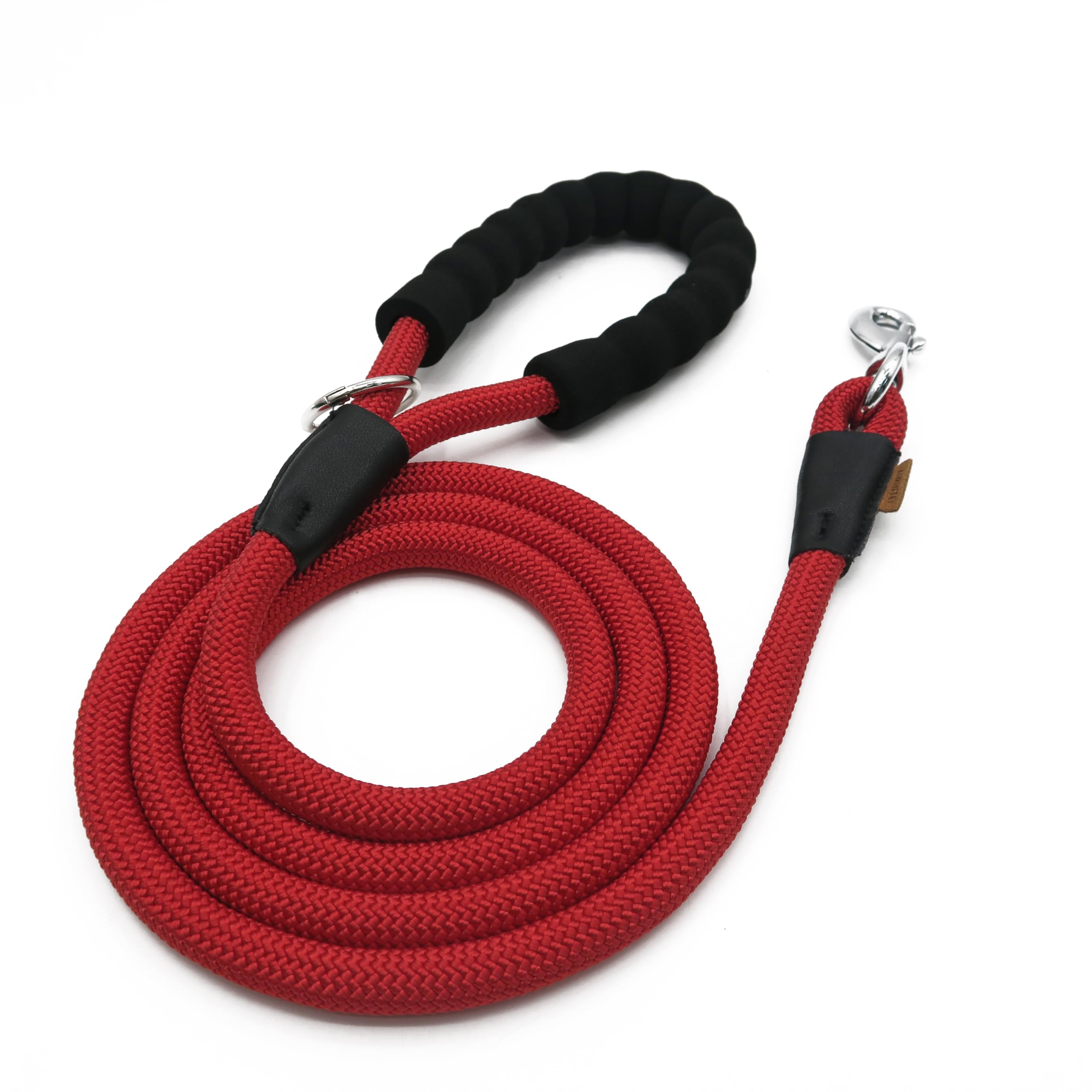 Aiminto Dog Leash, Braided Rope Traction – Walking Training Lead for Medium/Large Dogs ((1/2") - 6FT, Red)