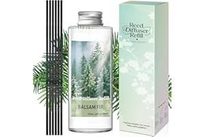 STRN Reed Diffuser Oil Refill, Balsam Fir Scented Diffuser Oil Refills with 6 Reed Sticks 200ML(6.8fl.oz), Room Fresheners fo