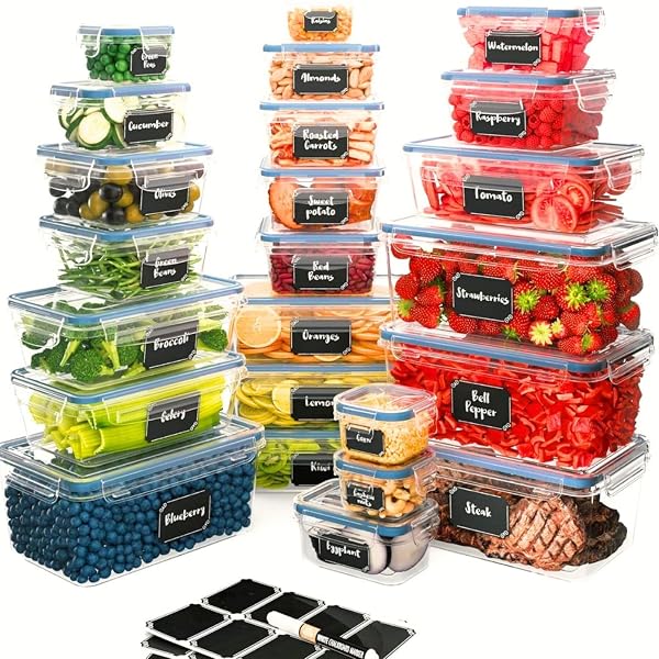 CHEFS PATH 48 PIECE BPA-FREE PLASTIC FOOD STORAGE...