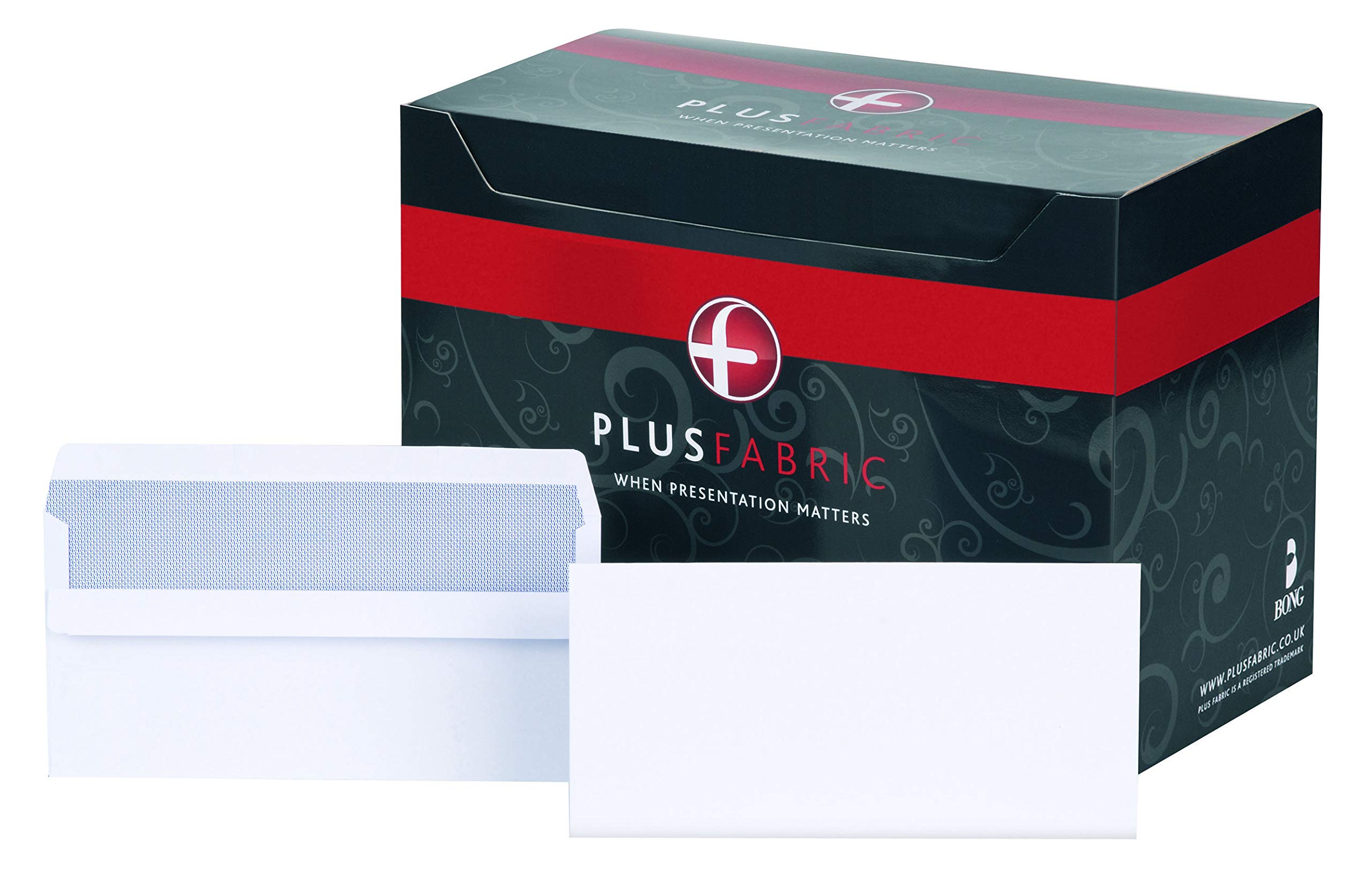Plus Fabric DL Prestige White 120gsm Self Seal Wallet Box of 250 Envelopes