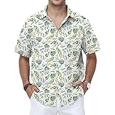 KYKU Men's Hawaiian Shirt Short Sleeve Tropical Button Down Casual Summer Beach Vacation Shirts