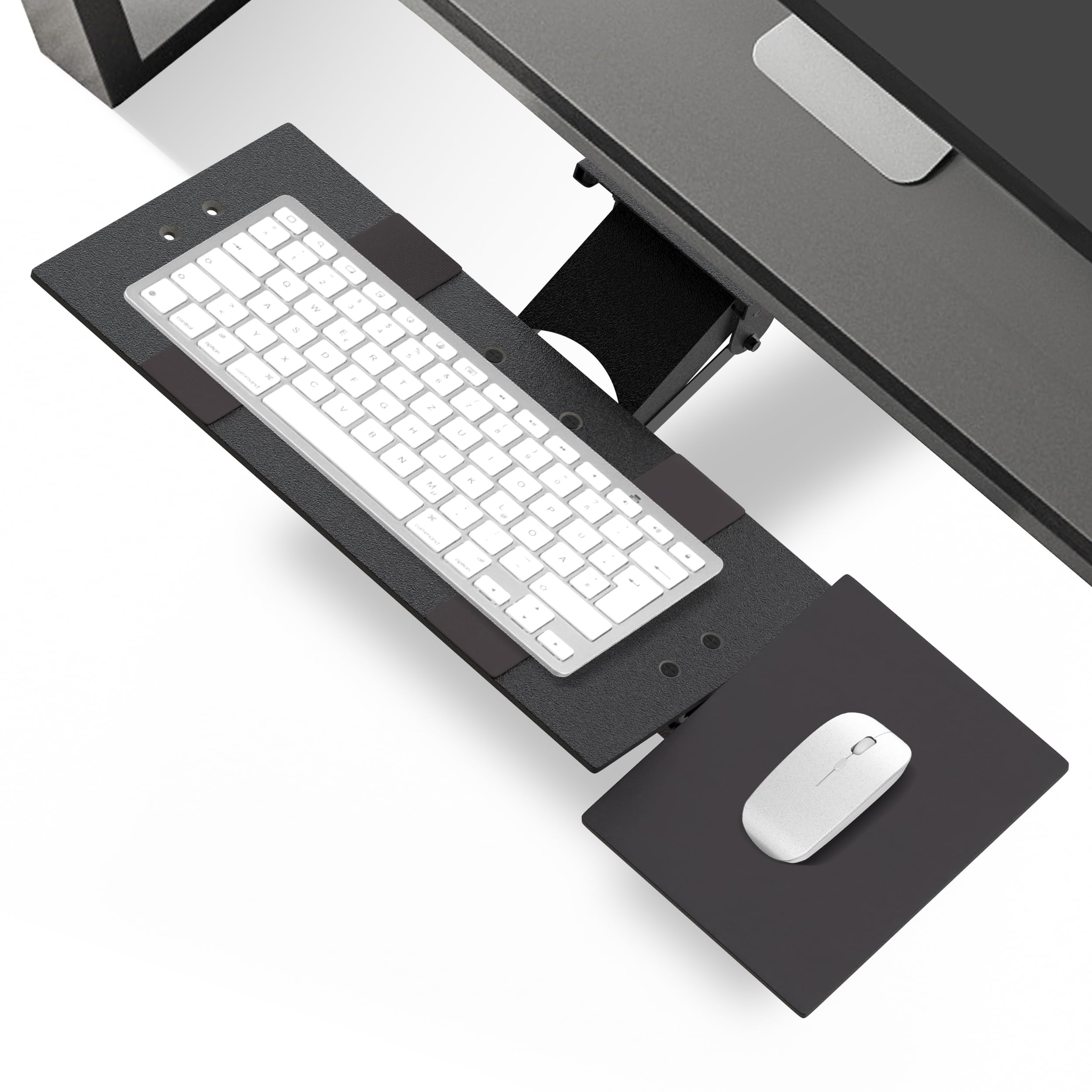 Photo 1 of [NO MANUAL] KT1 Ergonomic Keyboard Tray Under Desk - Under Desk Keyboard Tray Slide Out with Adjustable Height and Tilt - Easy to Slide and Swivel 360 Degree - Keyboard Drawer with Adjustable Mouse Pad