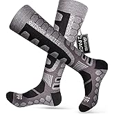 OutdoorMaster Merino Wool Ski Socks, 2/3 Pairs Compression Over The Calf for Men & Women, Winter Snowboard Thermal Socks