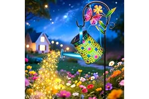 VOOKRY Solar Lights Outdoor Decorative, Blue Metal Solar Watering Can Lights Waterproof, Gifts for Women Mom Grandma Birthday Christmas, Hanging Lantern Garden Decor Yard Light for Outside Porch Patio