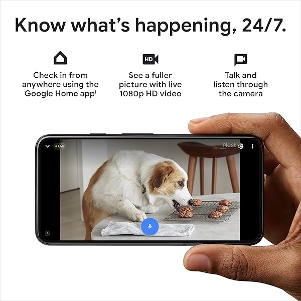 GOOGLE NEST SECURITY CAM (WIRED) – 2ND GENERATION – FOG, 1080P, MOTION ONLY