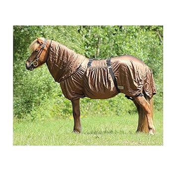 netproshop Pferd Zubehör Qualitäts Ekzemer Decke für Islandpferde Braun