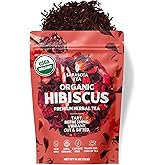 Organic Hibiscus Loose Leaf Tea | Naturally Tart & Refreshing Herbal Tea | Caffeine-Free | 1lb Bulk Bag | Dried Hibiscus Flowers for Hot or Iced | Non-GMO | Detox & Hydration Support