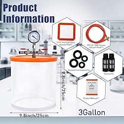 BACOENG 3 Gallon Vacuum Chamber with 4 CFM Vacuum
