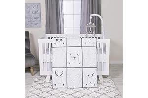 Trend Lab Peek-a-Boo Forest 3 Piece Crib Bedding Set, Gender-Neutral Color Palette, Includes Quilt, Fitted Crib Sheet and Skirt