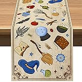 Vohado Magical Wizard Table Runner Fantasy Witch Theme Birthday Party Decoration Halloween Decoration Home Kitchen Island Decor