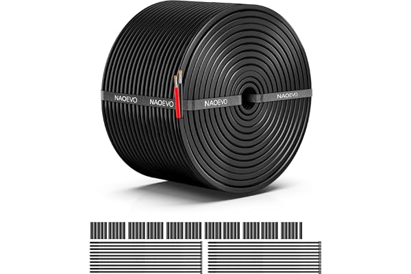 NAOEVO 16 Gauge Wire 2 Conductor Electrical Wire, 16 AWG Stranded PVC Cord, 12V Low Voltage/Tinned Copper/Flexible Cable for