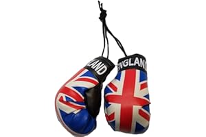 BUNFIREs United Kingdom UK Country Flag Mini Banner Boxing Glove Rear View Automobile Mirror
