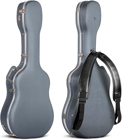 CAHAYA 41 Inch Acoustic Guitar Case ABS Waterproof Hard Case Navy