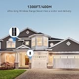 TECKNET Wireless Doorbell Waterproof Battery-Operated 1300 ft Range 60 Chimes view 2