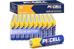 PKCELL AA Batteries 100 Pack, Double A Batteries, 1.5V High-Performance Carbon Battery for LED Candles Clock Remote Controls Flashlights