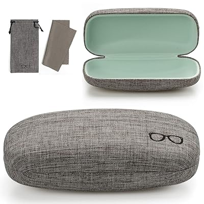 Vemiss Hard Shell Eyeglasses Case Linen Fabrics Large Sunglasses Case Concise
