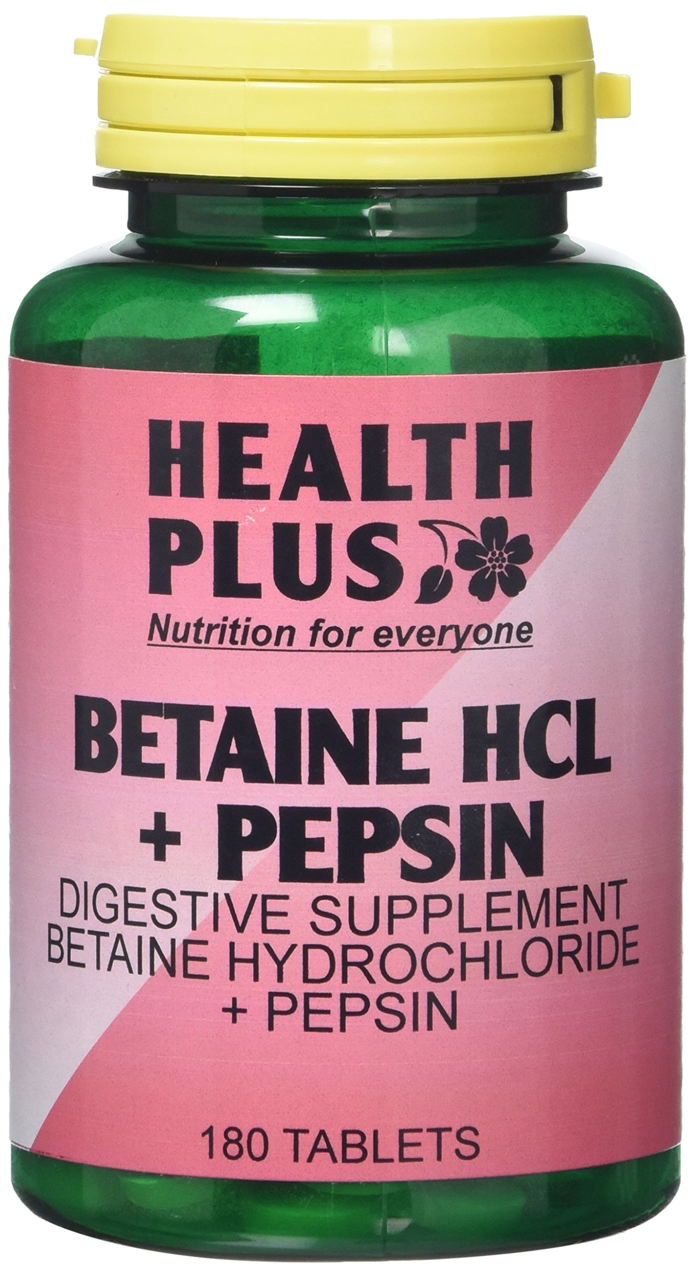 Health Plus Betaine Hcl + Pepsin Digestive Health Supplement - 180 Tablets