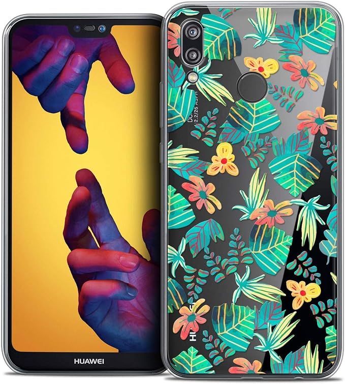Yoedge 2 Pezzi Cover Natalizia Per Huawei P20 Lite – Custodia Morbida In Silicone Trasparente Con Disegni Di Alce E Addobbi – Regalo Donna, Compatibile Con Ricarica Wireless