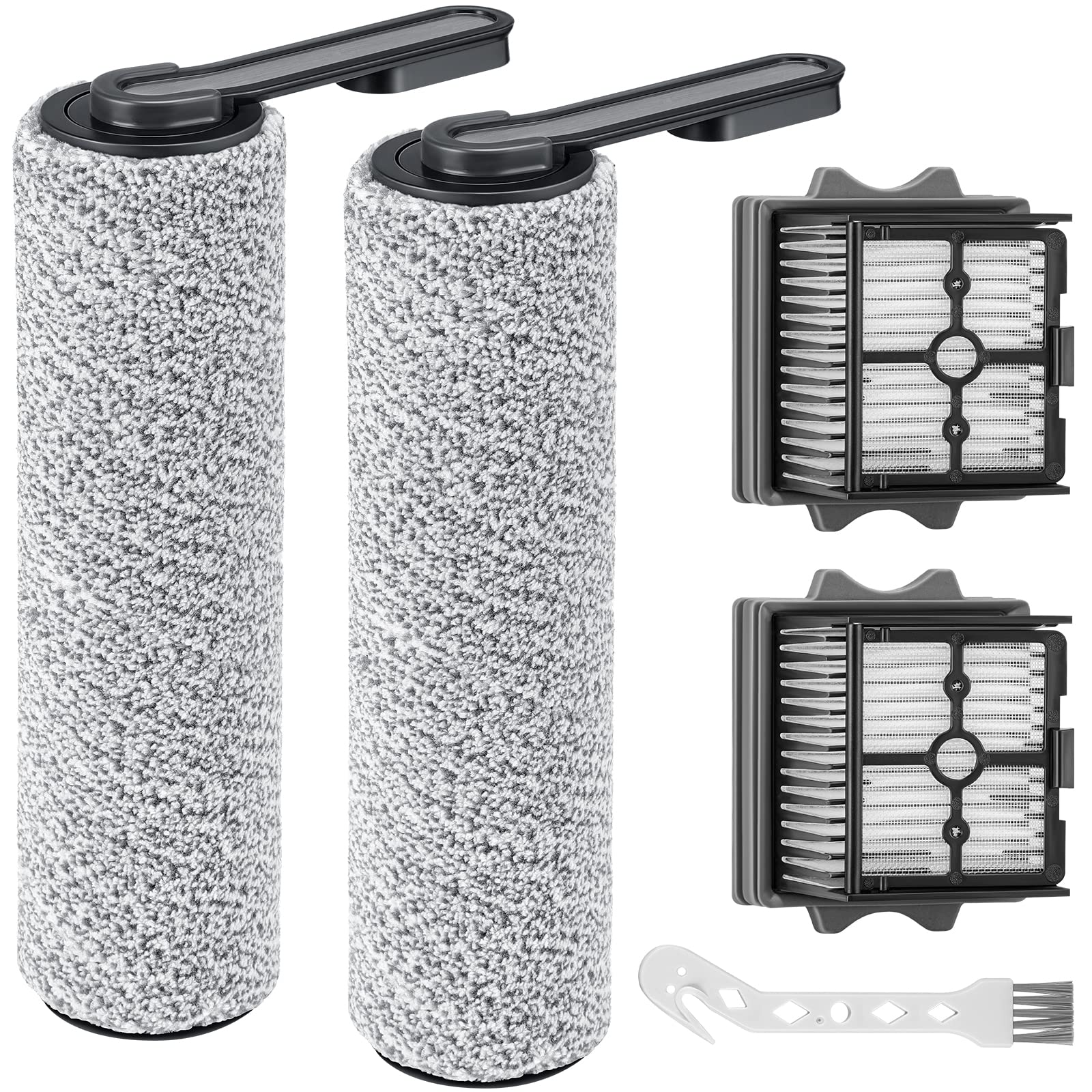 Photo 1 of ?Only S5 Combo?Brush Roller Replacement Parts for Floor ONE S5 Combo Cordless Wet Dry Vacuum Cleaner, 2 Pack Brush Rollers + 2 Pack Vacuum HEPA Filters (Only Fit S5 COMBO)