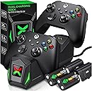 Upgraded Controller Charger Station with 2x5520mWh Rechargeable Battery Packs for Xbox One/Series X|S Controller,Dual Chargin