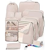 10 Set/8 Set Packing Cubes for Travel, Gifts for Women Mom,Anti-Tearing Suitcase Organizer for Luggage with Shoe & Hanging To