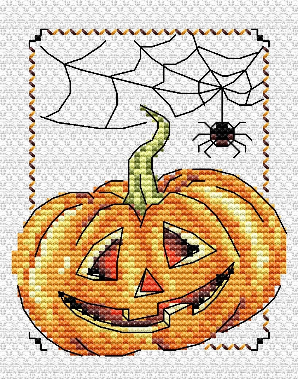 Cross Stitch Kit Smiling Pumpkin M-293