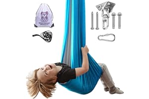 MINGLEWOOD PRODUCTS MINGLEWOOD Sensory Swing for Kids – Indoor Swing Set with 360° Swivel Hanger – Cozy & Calming Hammock for Autism, Anxiety, ADHD & Sensory Disorders