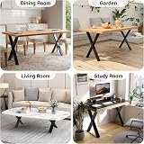 INMOZATA Heavy Duty X Furniture Legs Set of 2 Raw Steel Black DIY Coffee Table view 7