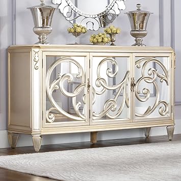 American Drew Jessica Mcclintock Silver Leaf Buffet W Stone Top Amazon Ca Home Kitchen