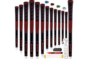 SAPLIZE Classic Rubber Golf Grips 13 Pack, High Feedback, Non-Slip, Choose from 13 Grips with 15 Tapes or 13 Grips with All Kits, Available in Under/Standard/Mid/Jumbo Sizes, CC01 Series