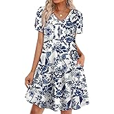 WIHOLL Dresses for Women Casual Summer Loose T Shirt Dress with Pockets Beach Vacation Outfits S-4XL