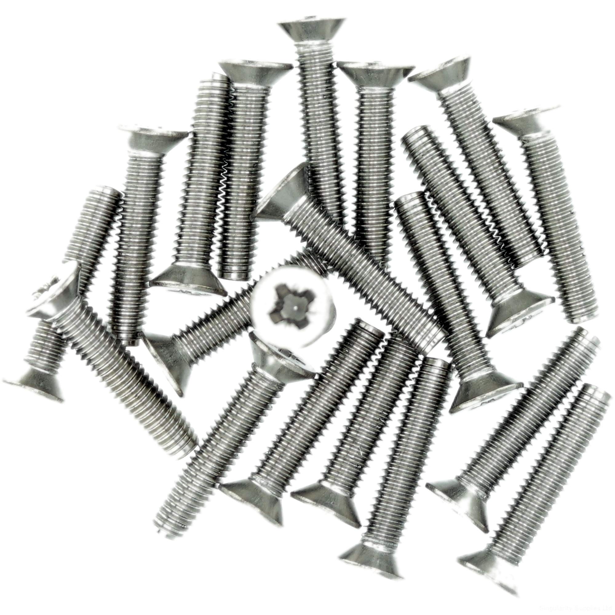M4 (4mm x 6mm) Pozi Countersunk Thread Rolling Screw - Stainless Steel (A2) (Pack of 20)