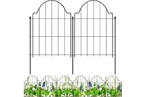 C CASIMR Decorative Garden Fences 17in x 10.3ft, 10 Pack Outdoor Fencing Animal Barrier Dog Border, Metal Wire Fence Panels for Garden Decor, Flower Bed Edging Borders for No Dig Patio Yard
