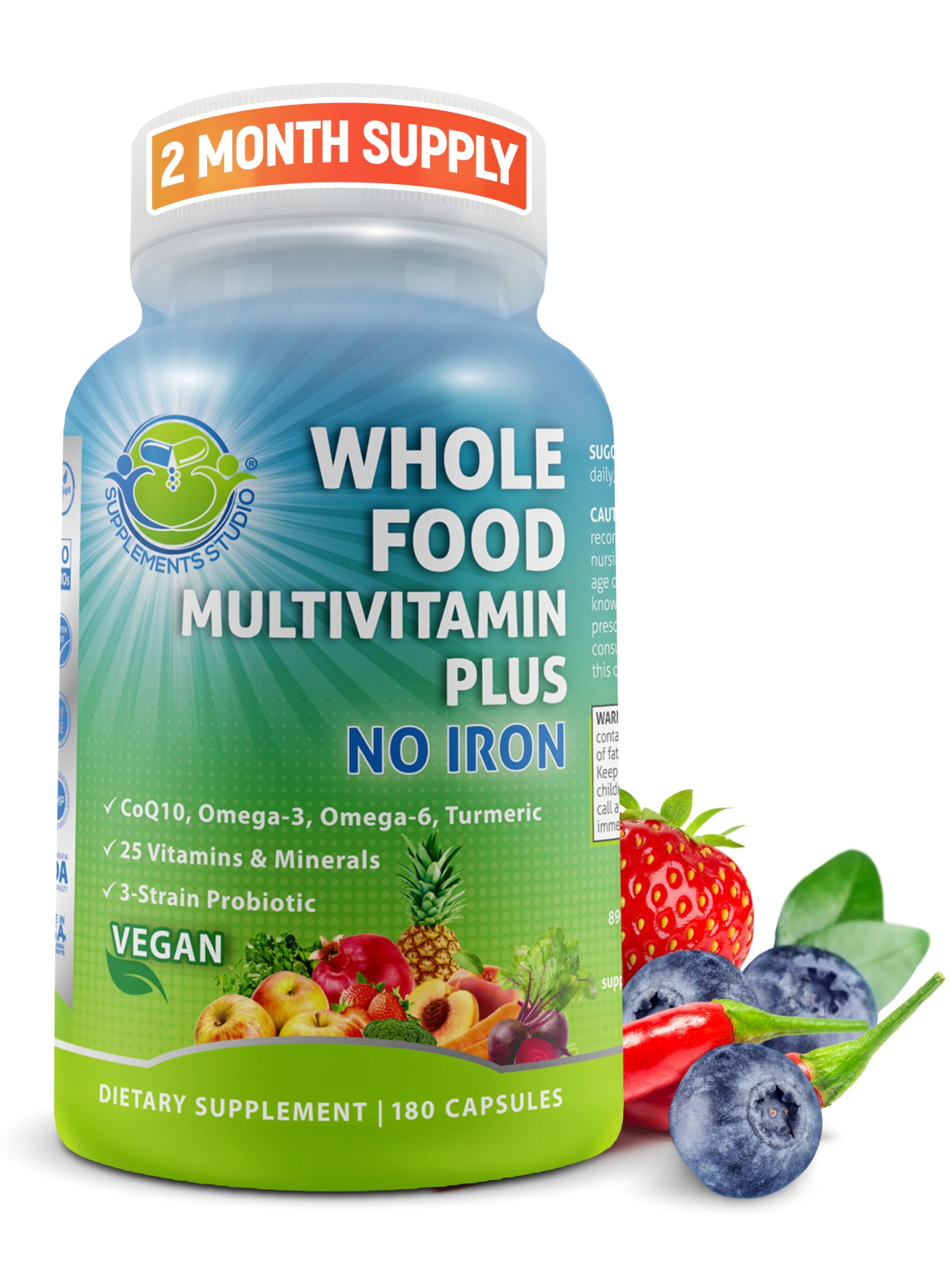 Vegan Whole Food Multivitamin without Iron
