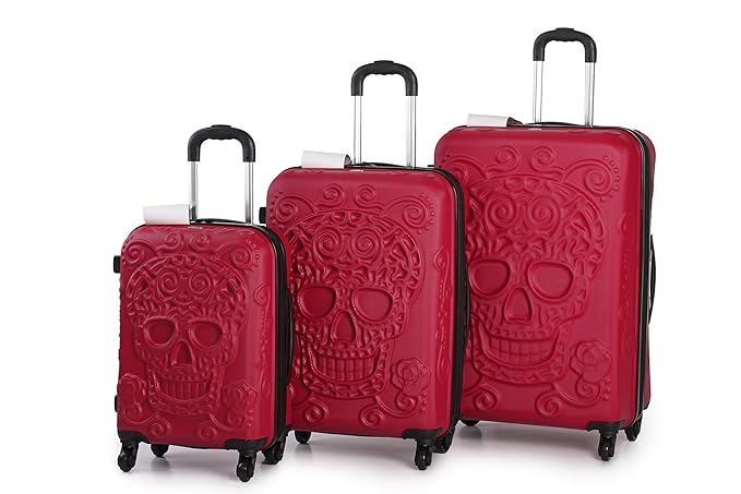 it luggage skulls embossed hardside