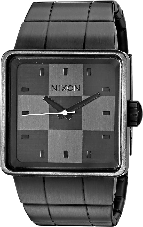 Nixon Men's NXA013001 Square Dial All Black Dial Watch Nixon Amazon