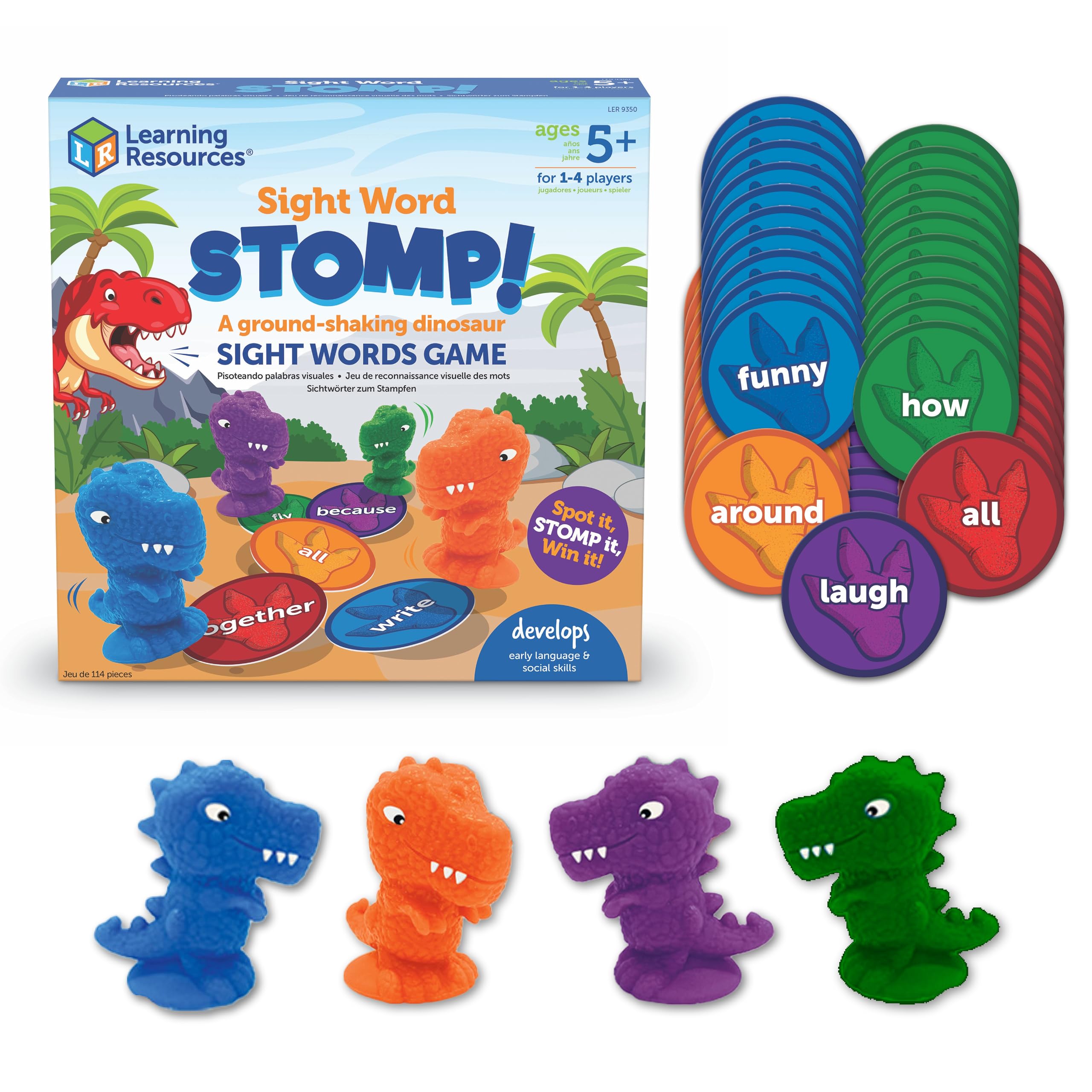 Learning Resources Sight Word Stomp! - Alphabet Toys, Phonics Flash Cards, Classroom Board Games, ABC Homeschool, Reading Manipulatives, Gifts for Boys and Girls, Visual Vocabulary