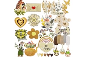 20 PCS Vintage Patches Cute Boho Embroidered Stickers Patches Iron on Sew on Applique for Backpacks Pants Clothes Jeans Jacke