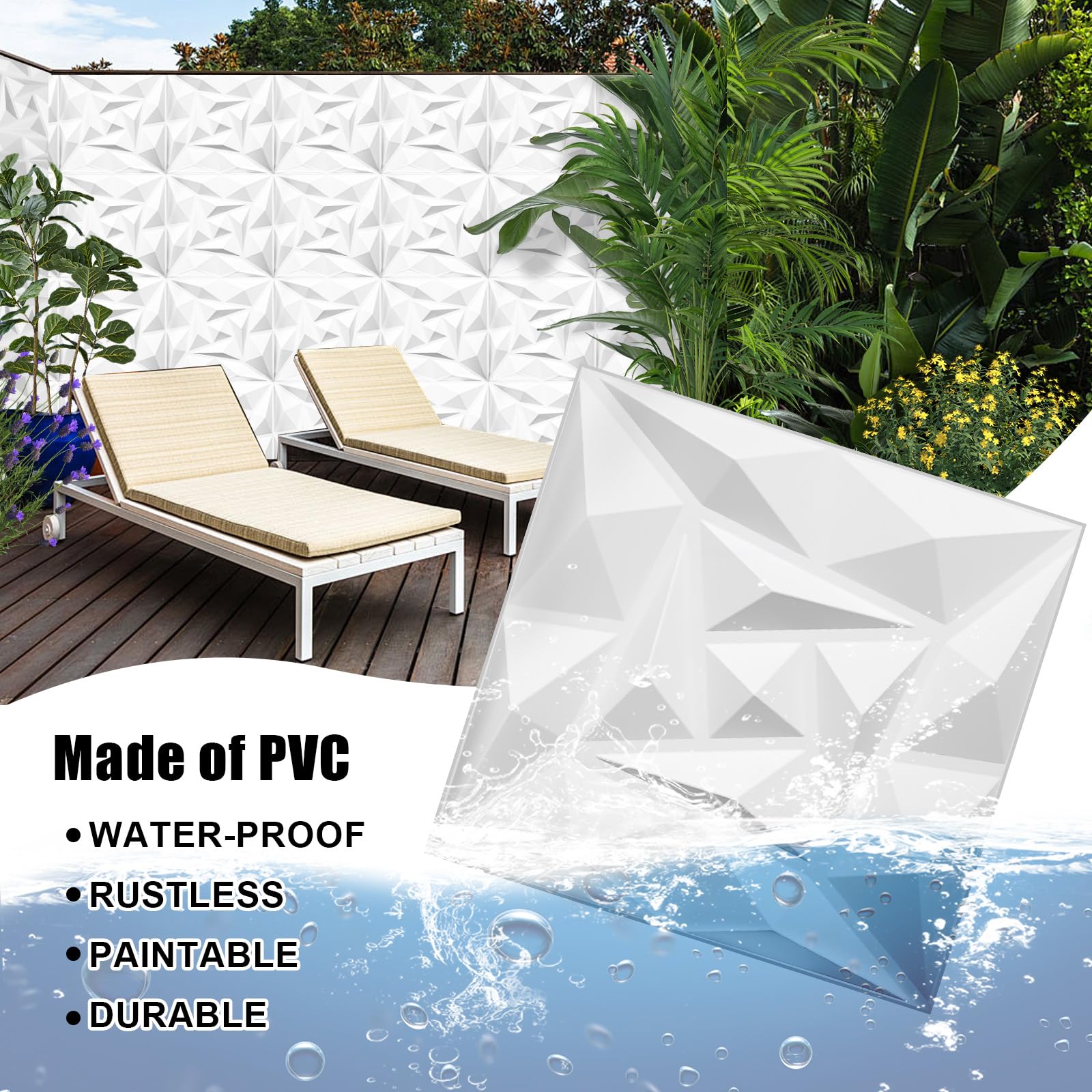 33 Pack 3D Wall Panels For Interior Wall Decor, Modern Diamond Wall ...