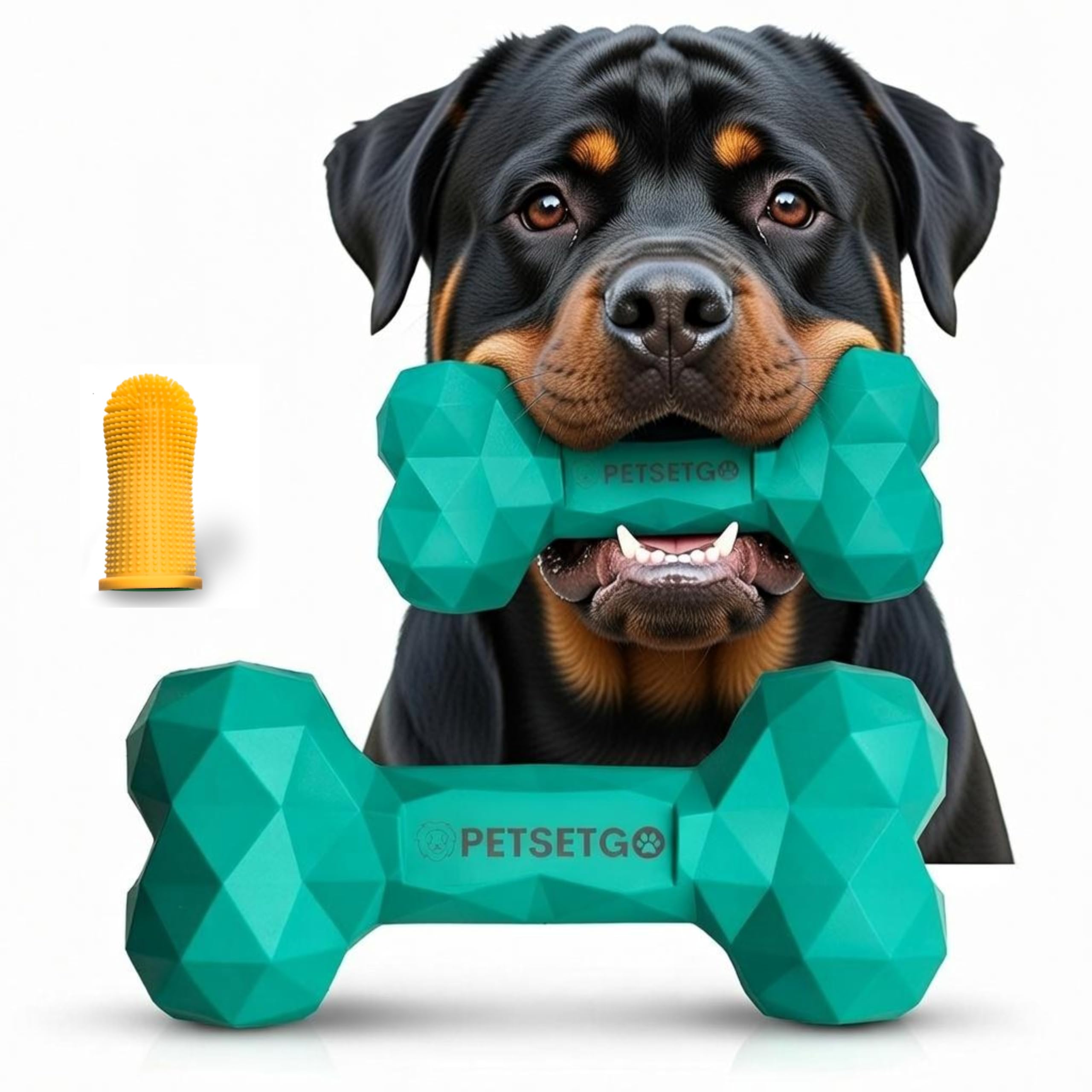 PetSetGo Indestructible Dog Chew Toy for Aggressive Chewers, Long Lasting Natural Tough Toy for Bordeom, Dog Teething relief, Chew Toy for Small, Medium and Large Dogs (Turquoise)