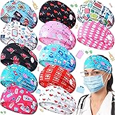 Jexine 12 Pcs Nurse Headbands for Women Non Slip Nursing Headbands with Buttons Dental Assistant Accessories Hygienist Doctor Gifts Elastic Hair Bands(Stylish)