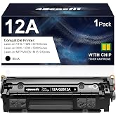 12A Black Toner Cartridge Q2612A Replacement for HP 12A Q2612A 1-Pack | Compatible for HP 12A Ink 1020 1010 1012 1018 1022 1022N 3015 3030 3052 3055 M1005 M1319F Printer, with Chip for Home Office