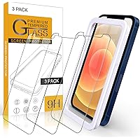 Arae Screen Protector for iPhone 12 / iPhone 12 Pro, HD Tempered Glass Anti Scratch Work with Most Case, 6.1 inch, 3…
