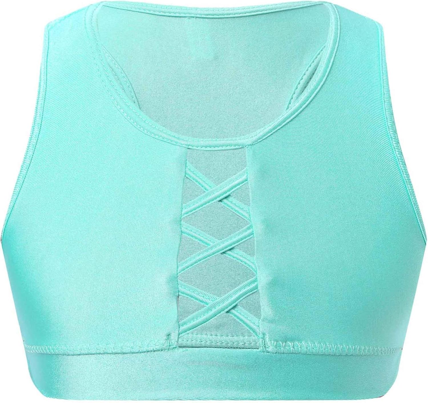 GYRATEDREAM Girls Training Bra - Sports Bra Scoop Neck Yoga Bra For Kids Comfort Dance Crop Top With Chest Pad 5-12 Years