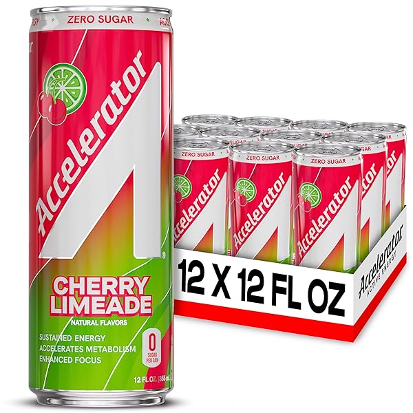 ACCELERATOR ENERGY DRINK, CHERRY LIMEADE 12OZ CAN (12...